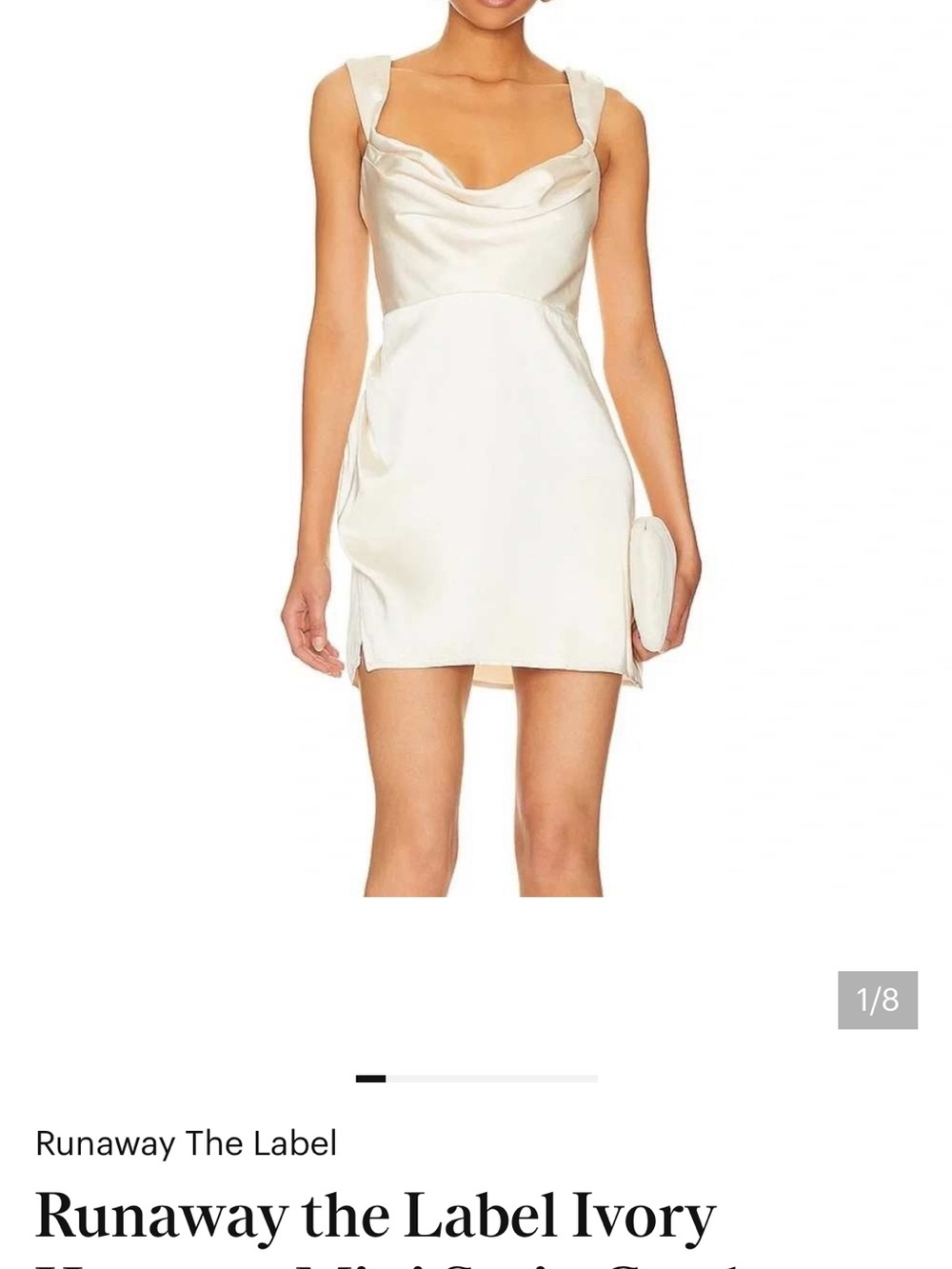 Runaway The Label Ivory Satin Mini Dress